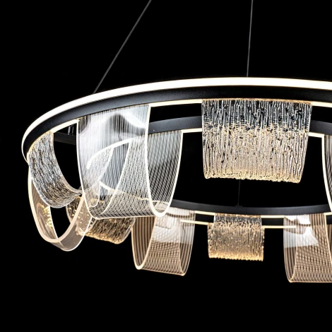 Подвесной светильник светодиодный с пультом с регулировкой цветовой температуры LED4U L7706-800 BK