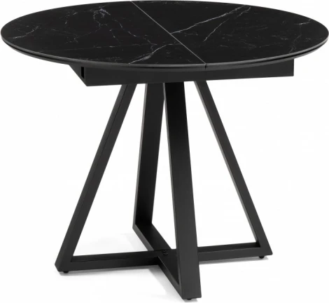 Кухонный стол Woodville Нельсон 100(140)х100х76 shakespeare black / черный (МДФ) арт.588017