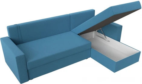 Диван угловой Траумберг Лайт правый угол (Голубой/Рогожка) Лига Диванов арт.121140