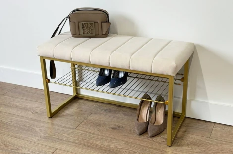Обувница Классная 2 Mebelson (Металл,Ткань/Золотой,Кремовый) арт.172220,3329