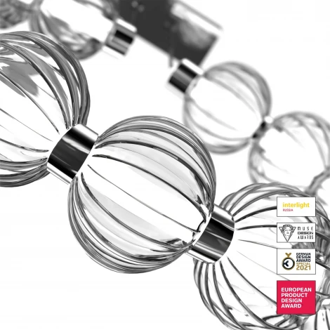 Подвесной светильник Amulet MOD555PL-L23CH4K (LED, 220V, на тросе, шарики, кольцо)