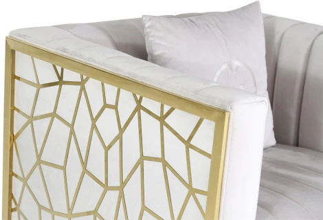 Кресло Garda Decor 102AN-KRES-8681-SER (Золото/Серый)