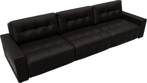 Диван прямой с полками Лига-053 НПБ Лонг Лига Диванов (Экокожа) арт.128919