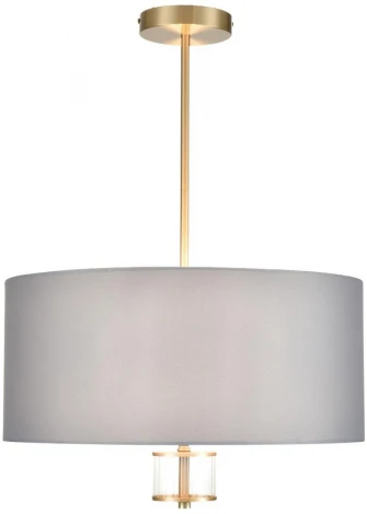 Потолочная люстра на штанге Lumion Damona 8108/5C латунь титаниум/серый, металл/текстиль/стекло E14 5*40W 220V (круглые)