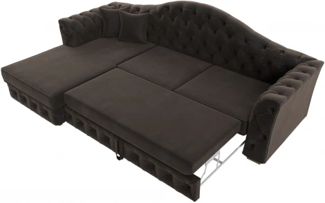 Диван угловой Артис левый угол (Коричневый/Велюр) Лига Диванов арт.121582L