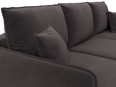 Диван угловой Лига-064 НПБ угол универсальный (ДСП/Дерево/Велюр/Коричневый) Лига Диванов 134773