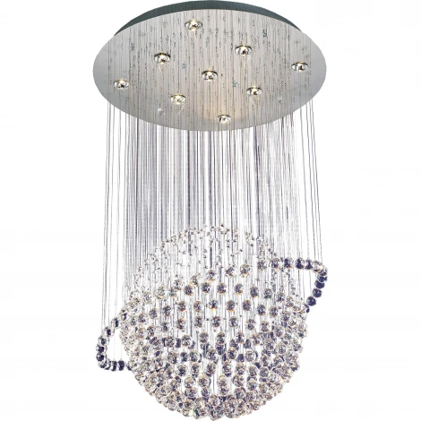 Подвесная люстра N-Light 2482 2482/9 (Saturn) chrome + white crystal