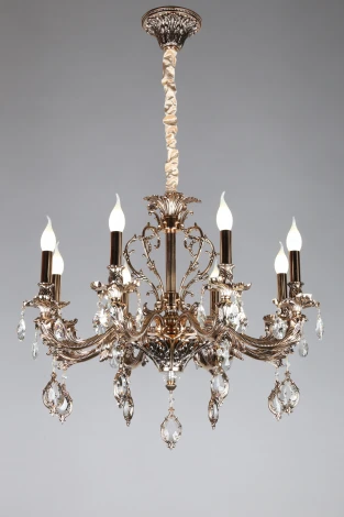 Подвесная люстра Omnilux Senis OML-74703-08 (220V, подвески, на цепи, подсвечник, свеча)