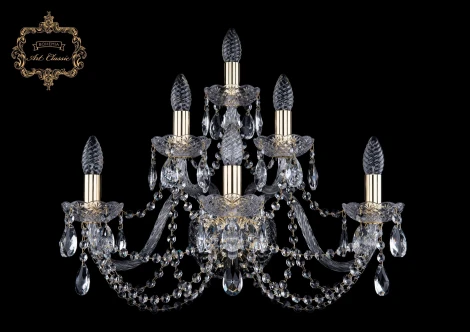Бра Art Classic 10.11 10.11.3+2+1.240.Gd.Sp (220V, хрусталь, подвески, подсвечник, свеча)