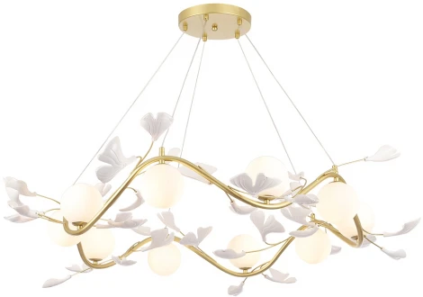 Подвесной светильник Crystal Lux COLIBRI SP10 GOLD (220V, на тросе, шар, лепестки)