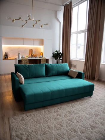 РИМИНИ Диван прямой изумрудный D1 furniture арт.AAA4046016