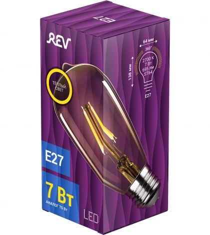 Лампочка светодиодная филаментная REV 32436 2