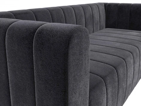 Диван прямой Лига-073 (ДСП,Фанера/Пластик/Велюр/Темно-серый) Лига Диванов 129998