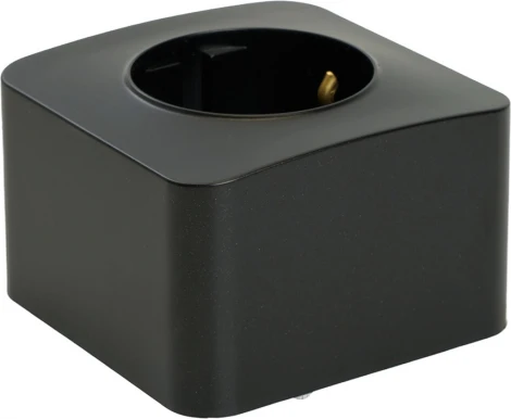 Розетка с заземлением (черный матовый) Stekker София 49494