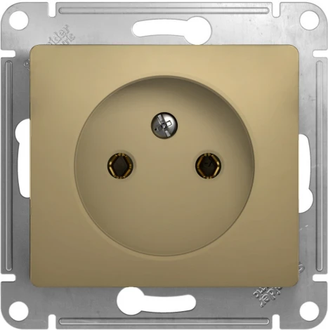 Розетка встраиваемая без заземления (титан) Systeme Electric Glossa GSL000441