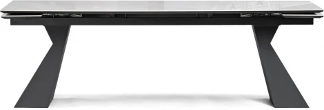 Стеклянный стол Денхольм 240 (Денхольм 240(290)х100х75 rystal onyx bianco / черный) Woodville арт.588037