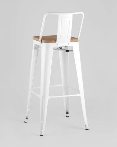 Стул барный Stool Group TOLIX WOOD со спинкой белый глянцевый УТ000000675