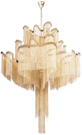 Подвесная люстра каскадная большая Loft It Stream 10208/800 Gold (220V, на цепи)