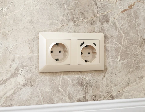 Рамка Ambrella Volt ALFA Line (Бежевый глянец) 2-ая AF110302