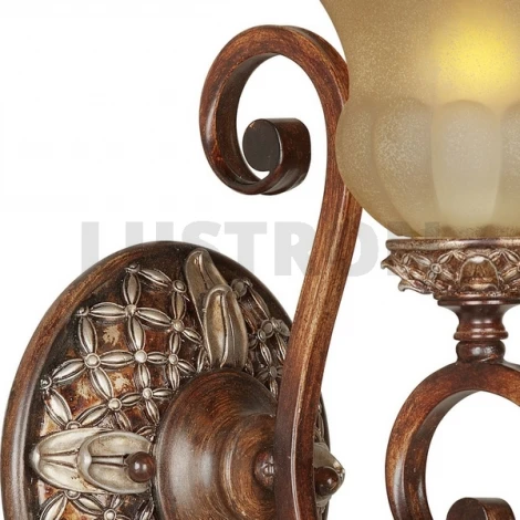 Бра N-Light, 1 плафон, античное серебро, коричневый