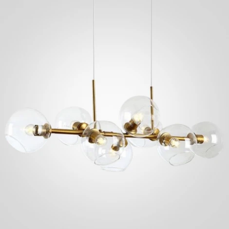 Подвесная люстра на штанге Staggered Glass Chandelier 8 ImperiumLoft 40,2211 (107263-22) (220V, на проводе, шар)
