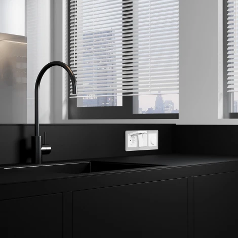 Розетка с заземлением с защит. крышкой и шторками (белый) Werkel W1171201 (a069588)