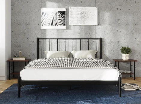 Двуспальная кровать Woodville Бри 160х200 черная 561027