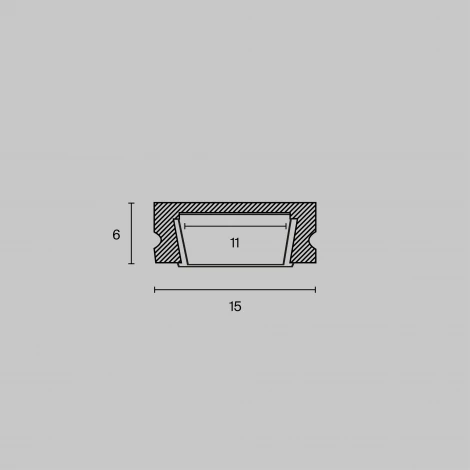 Алюминиевый профиль накладной 15x6 Maytoni Led Strip ALM001S-2M