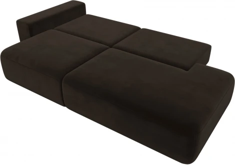 Диван прямой Лига-036 НПБ Модерн подлокотник слева (Коричневый/Микровельвет) Лига Диванов арт.121332L