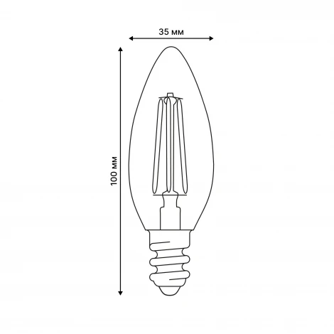 Лампочка светодиодная свеча желтая E14 5W Uniel LED-C35-5W/GOLDEN/E14 GLV21GO