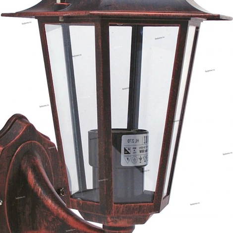 Бра уличное Horoz Erguvan, 1 плафон, медь с черным и прозрачным