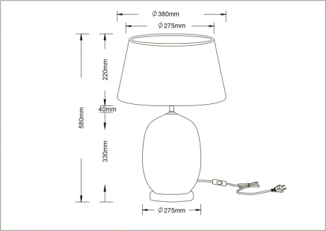Интерьерная настольная лампа Arte Lamp Sarin A4061LT-1PB (220V, выключатель)