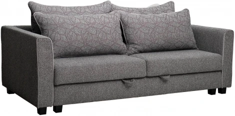 Диван Garda Decor MARCO 2K-СЕРЫЙ-Flona SER+Buta SER+Colton032-SER (Черный/Темно-серый)