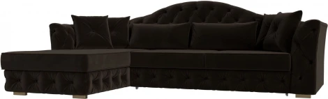 Диван угловой Артис левый угол (Коричневый/Микровельвет) Лига Диванов арт.121597L