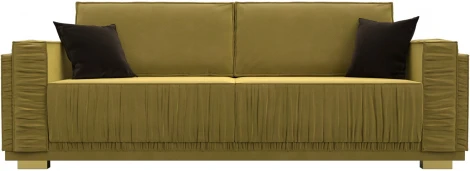 Диван прямой Лига-044 (Желтый,Коричневый/Микровельвет) Лига Диванов арт.122258