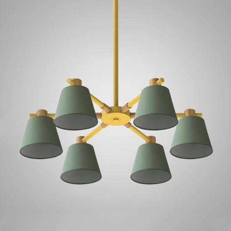 Потолочная люстра на штанге Natura A Green 6 ImperiumLoft Naturaag01 (177993-26) (220V)