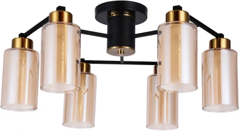 Потолочная люстра на штанге Arte Lamp Leo A7027PL-6BK