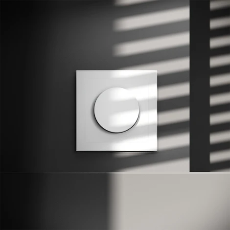 Диммер поворотно-нажимной 600 Вт (белый матовый) Voltum S70 VLS070302