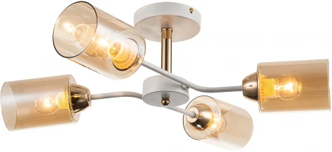 Потолочная люстра на штанге Escada Vertigo 1131/4P White/Gold 4x60Вт E27, металл/стекло, белый/золото