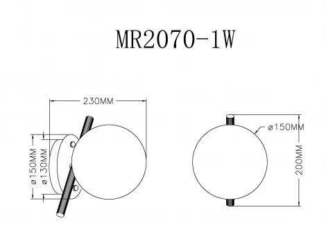 Настенный светильник MyFar Francis MR2070-1W (220V, шар)