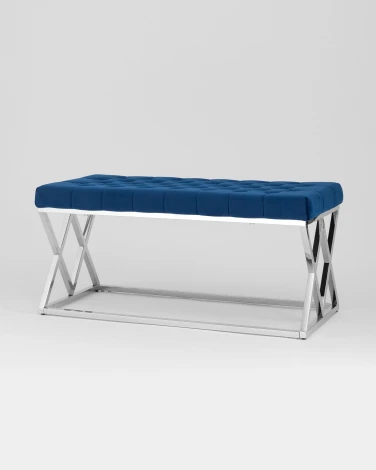 Банкетка Stool Group ИНСИГНИЯ велюр синий сталь серебро УТ000001484