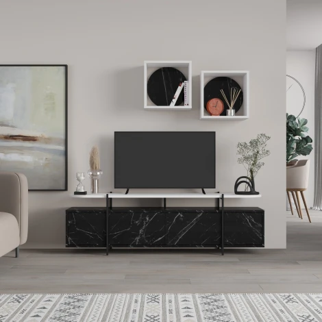 ТВ тумба HANLEY TV UNIT (Дерево/Белый) LEVE