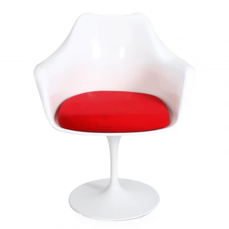 Кресло Tulip подушка красная ткань