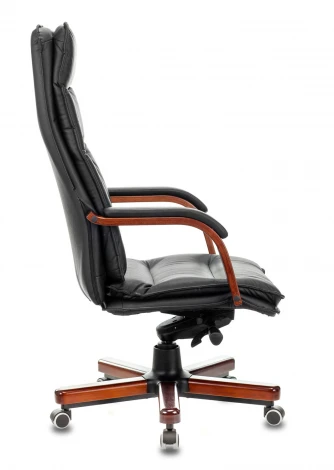 Кресло руководителя Бюрократ T-9927WALNUT черный кожа крестовина металл/дерево
