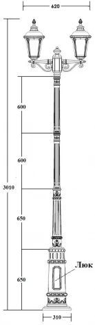 Наземный фонарь IP44 Oasis Light MUNICH 2S 79760SB E7 Gb (220V, фонарь)