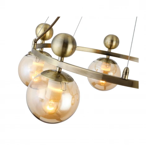 Подвесная люстра Evoluce Pechio SLE106303-05 (220V, на тросе, шарики, молекулы)
