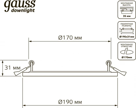 Точечный светильник Gauss Backlight BL118