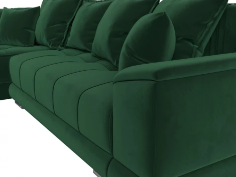 Диван угловой НордСтар левый угол (Зеленый/Велюр) Лига Диванов арт.121108L