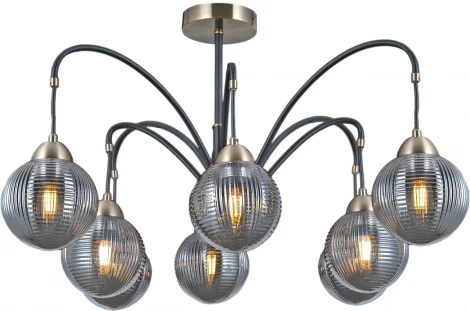 Потолочная люстра на штанге ILLUMICO IL0433-8PSQ-79 BK AB (220V, шар)