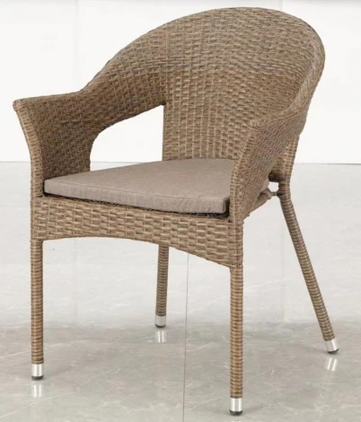 Плетеное кресло Y79B-W56 Light Brown (Искусственный ротанг/Бежевый) Afina